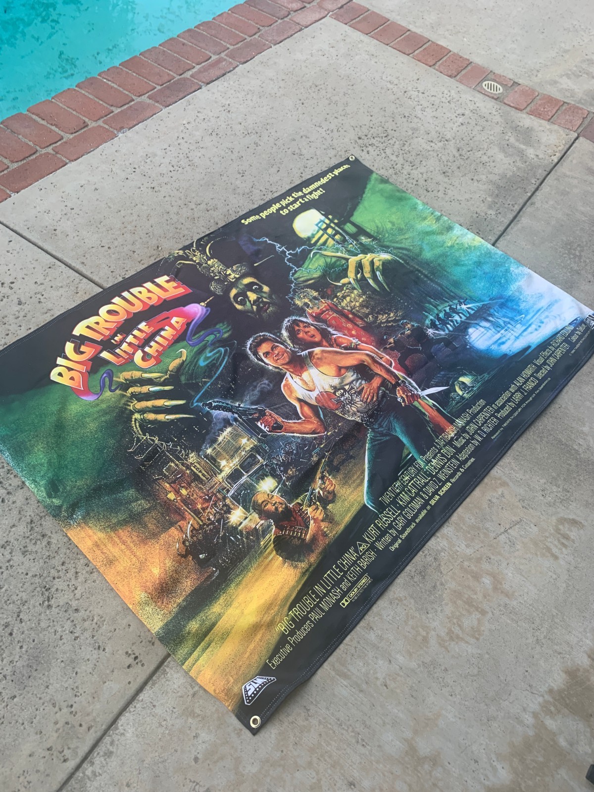 Big Trouble In Little China Movie Fabric Banner Brand New 40 .75 H x 59 L