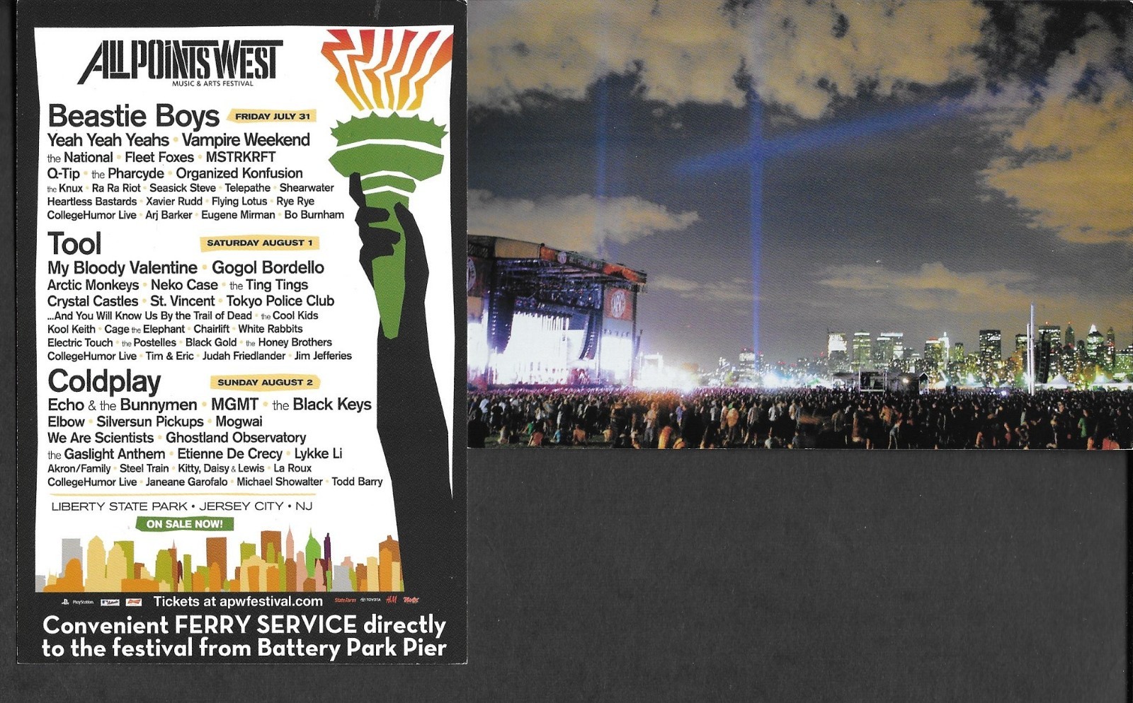 BEASTIE BOYS Tool Coldplay Arctic Monkeys MGMT Concert Handbill 2009 Coachella