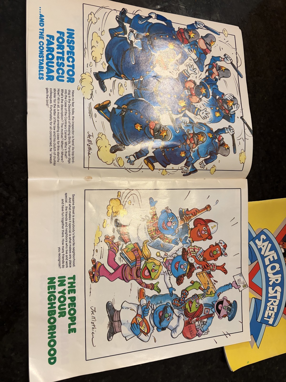 Vintage Sesame Street Live Program Lot Save Our Street Cloth Book Brochures