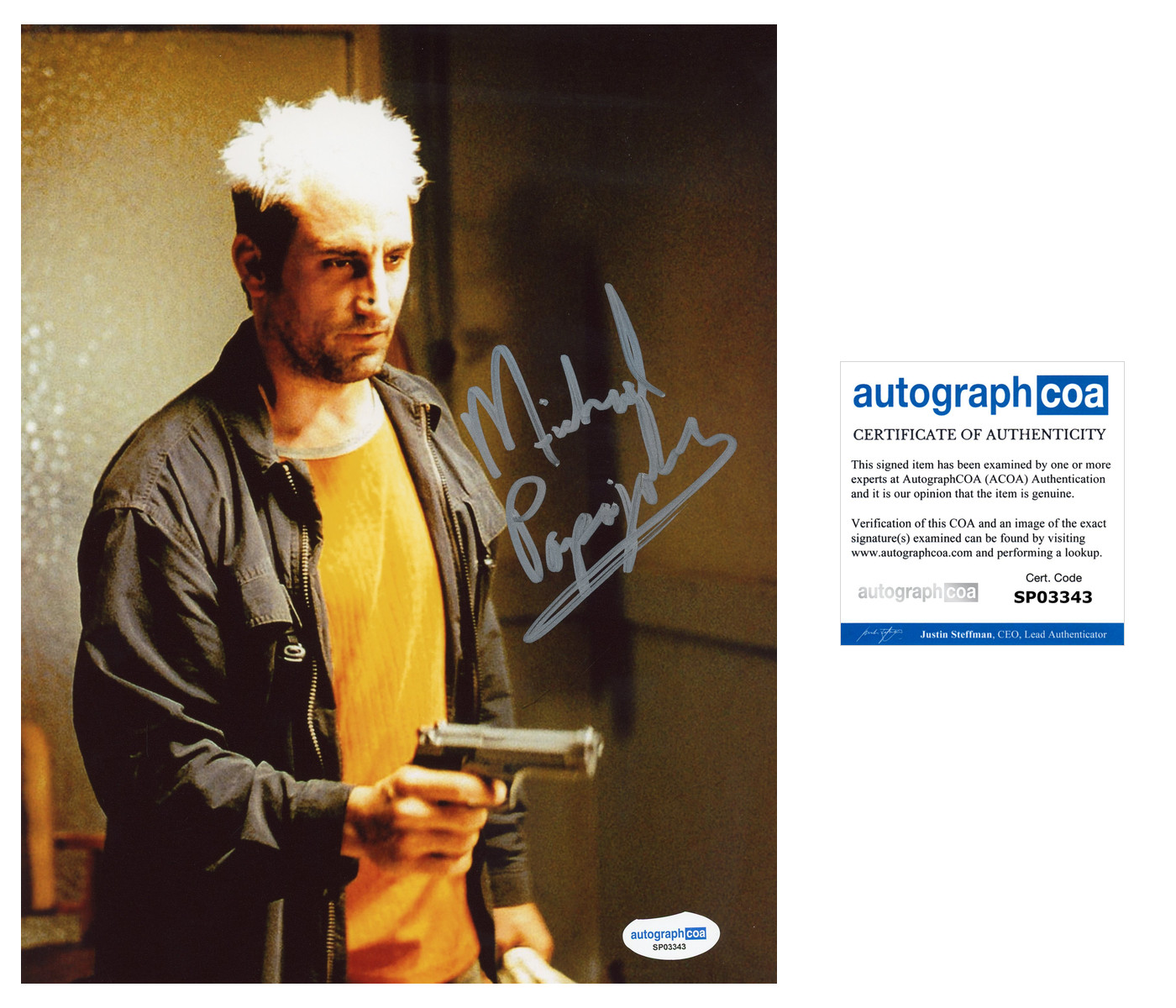 Michael Papajohn ‘Spider-Man’ Signed 8×10 Photo ‘Carjacker’ ACOA