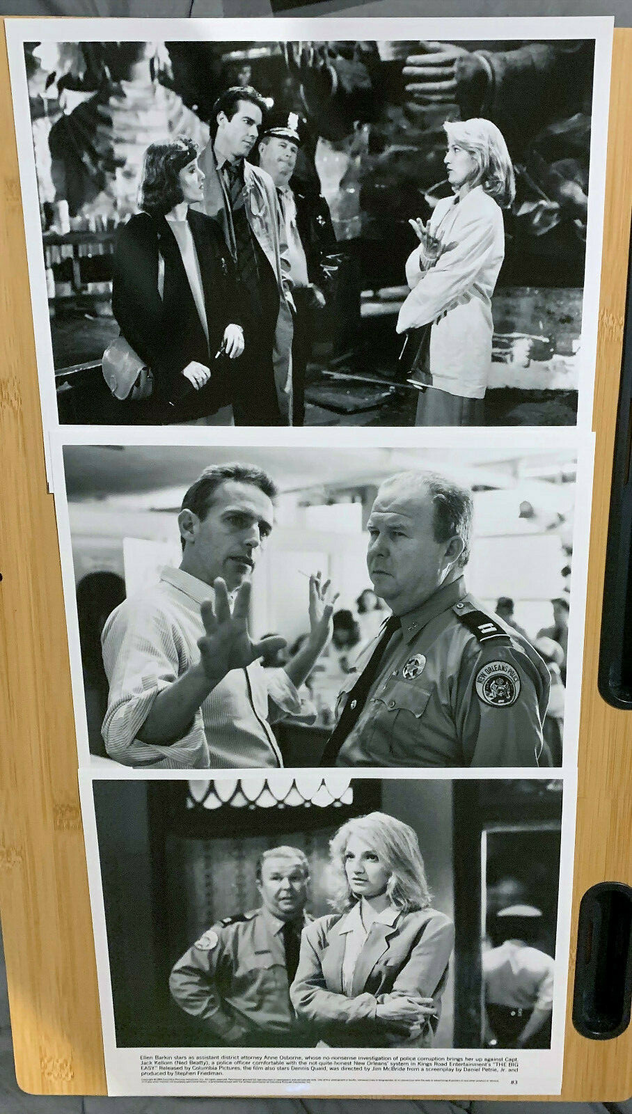 Cool THE BIG EASY PRESS KIT 7 B/W PHOTOS, 8 RELEASES Dennis Quaid Ellen Barkin