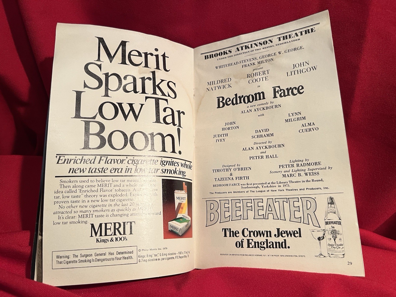 Bedroom Farce,Playbill,1979,Mildred Natwick,Jon Lithgow,Judith Ivey,Vintage