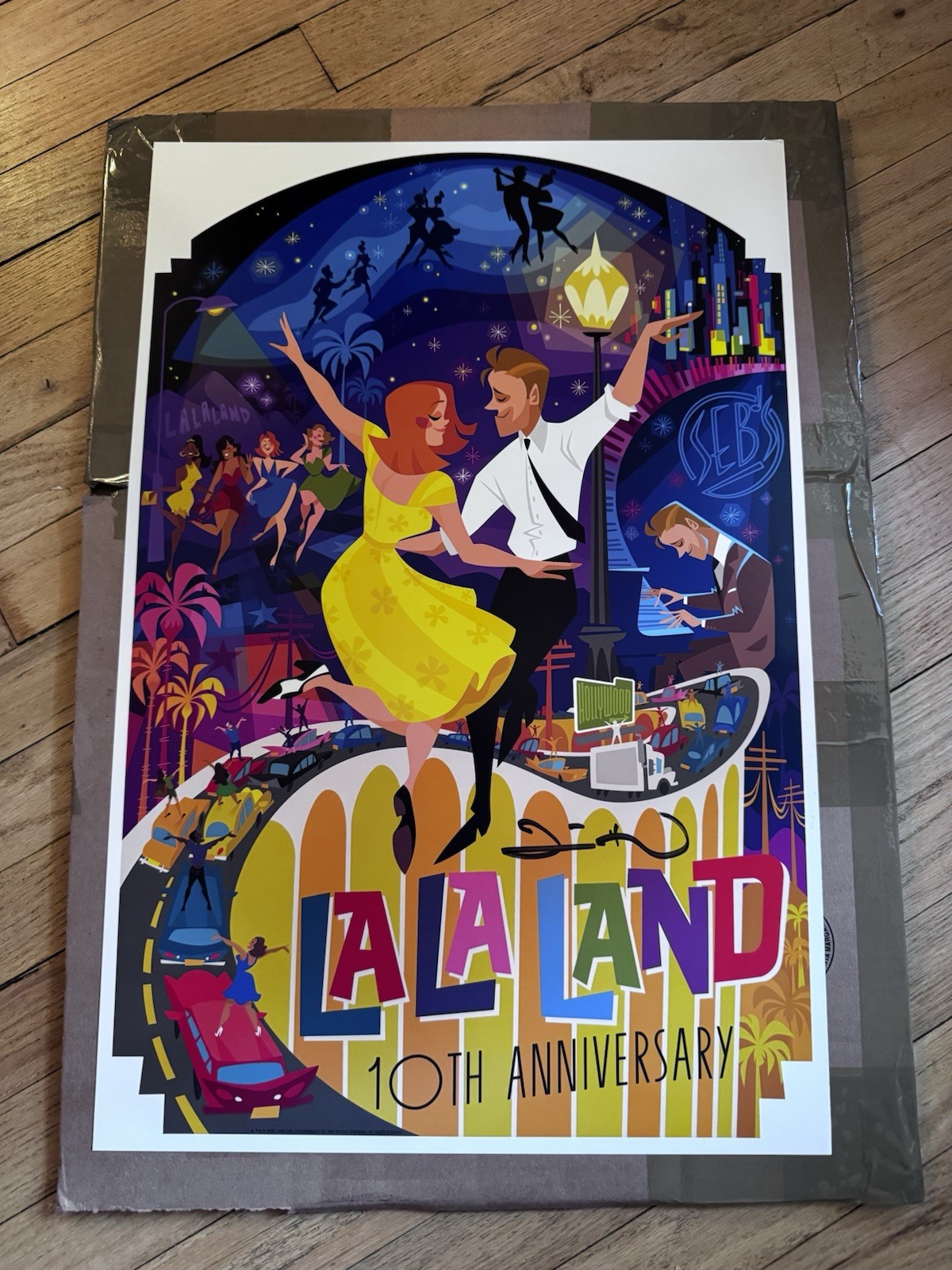 La La Land 10th Anniversary Poster Signed By Justin Hurwitz