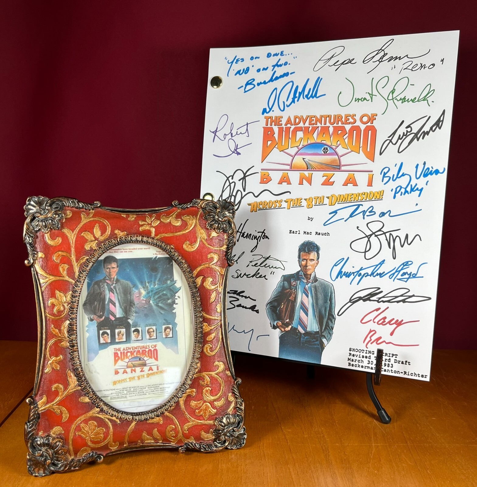 Adventures of Buckaroo Banzai Script- Signed- Autograph Reprints- Peter Weller