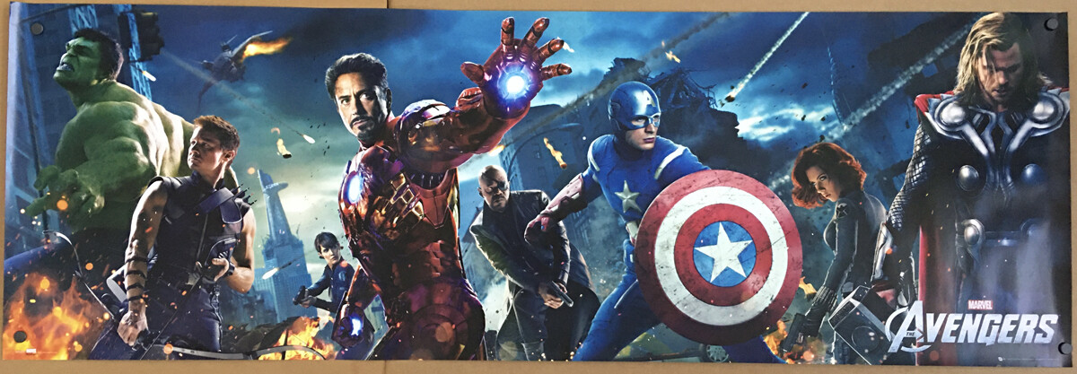 THE AVENGERS 1 SIDED 21”x62” DOOR SIZE ROLLED MOVIE POSTER, MARVEL 2012