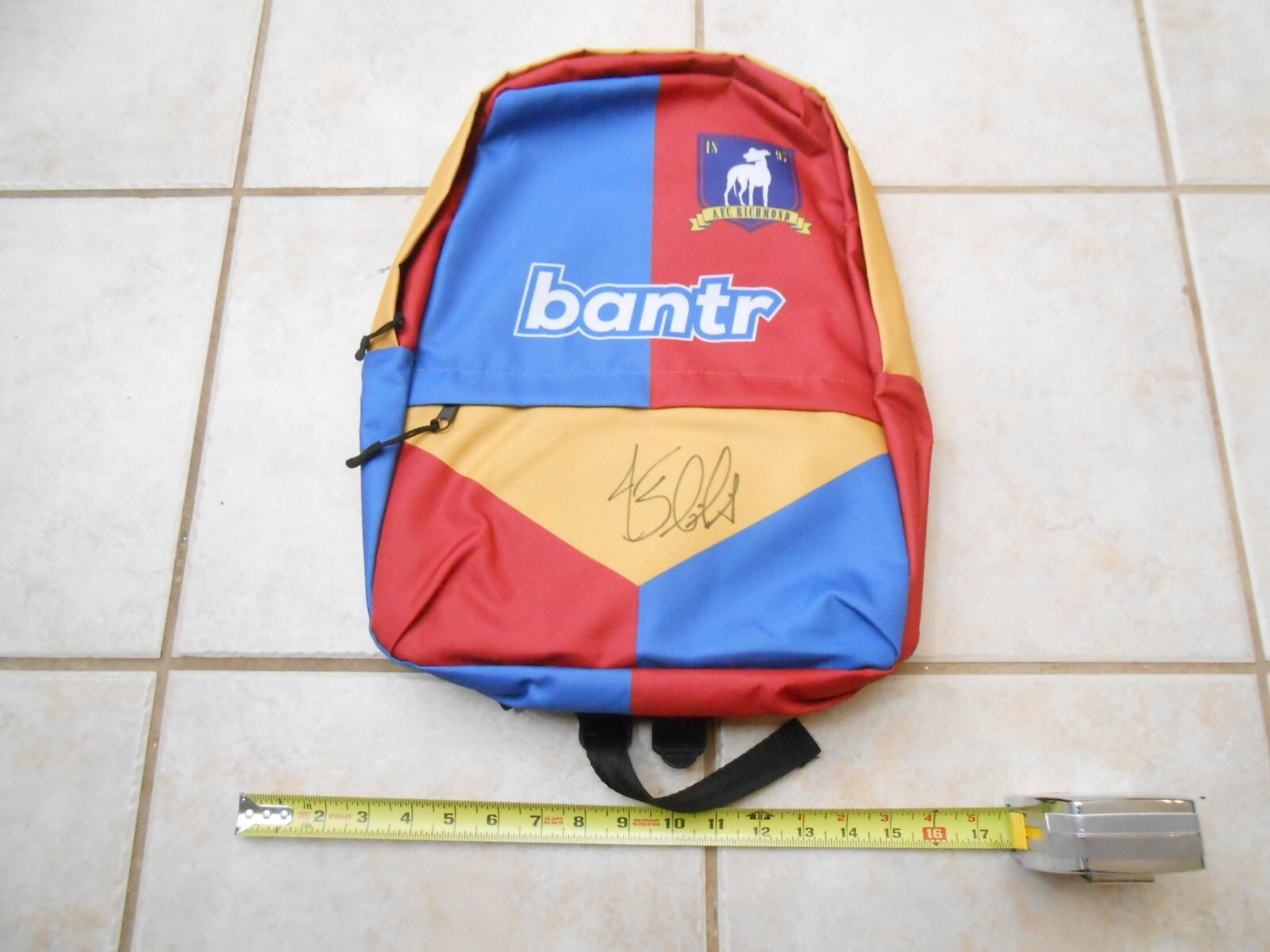 RARE HAND SIGNED TED LASSO JASON SUDEIKIS BACKPACK PREMIER LEAGUE BELIEVE SOCCER