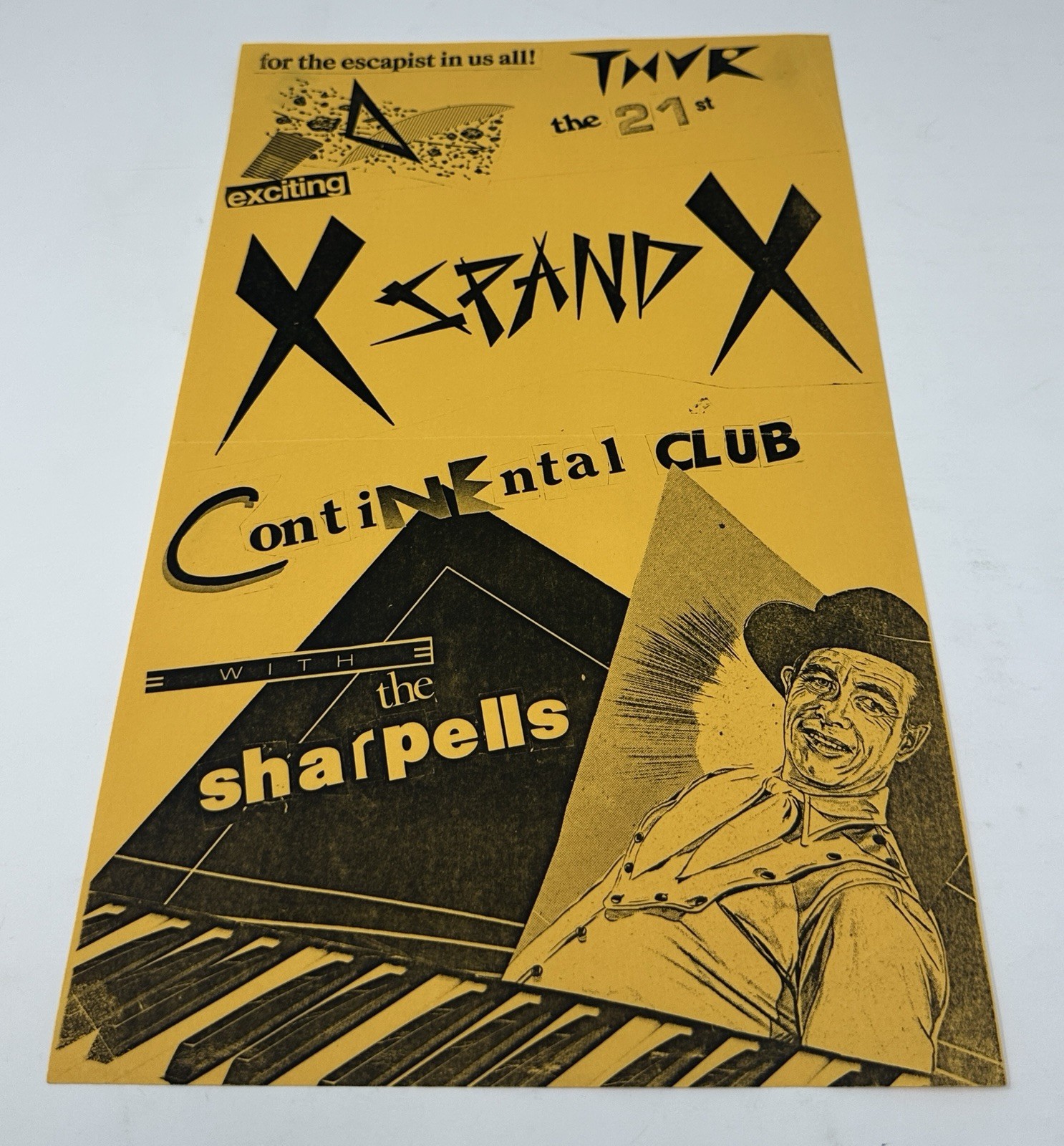 X-Spand-X The Sharpells Continental Club Austin 1980s Flyer Punk New Wave Vtg