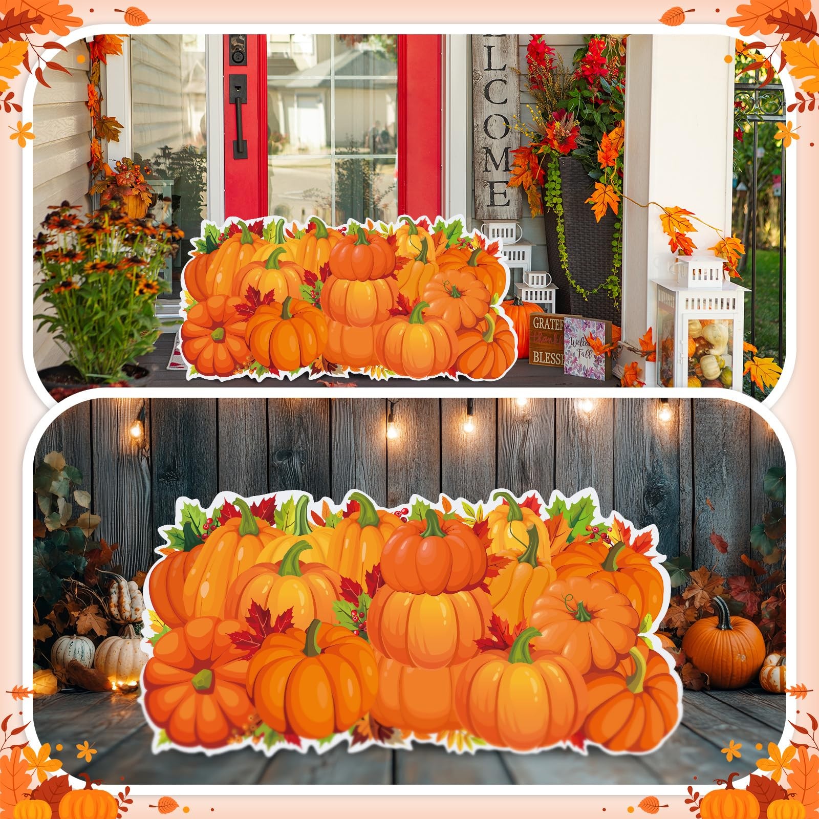 24″ H Pumpkin Cardboard Cutout Stand up Thanksgiving Party Decoration Pumpkin…
