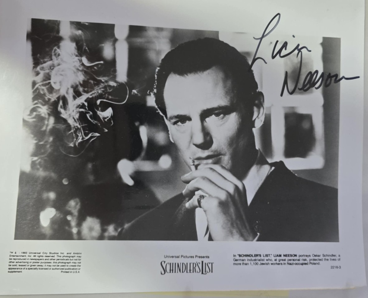 Liam Neeson Schindler’s List Autographed 8×10 Promo Photo