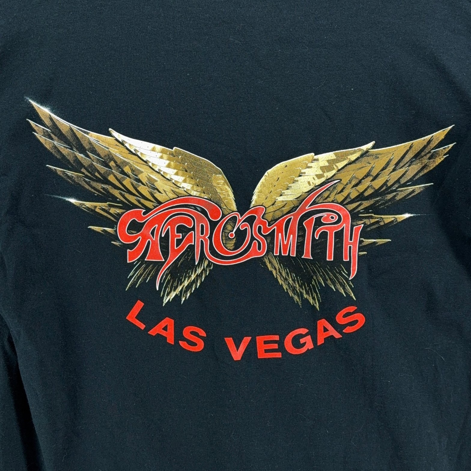 Aerosmith Deuces Are Wild Las Vegas Long Sleeve Graphic Shirt Mens M Black
