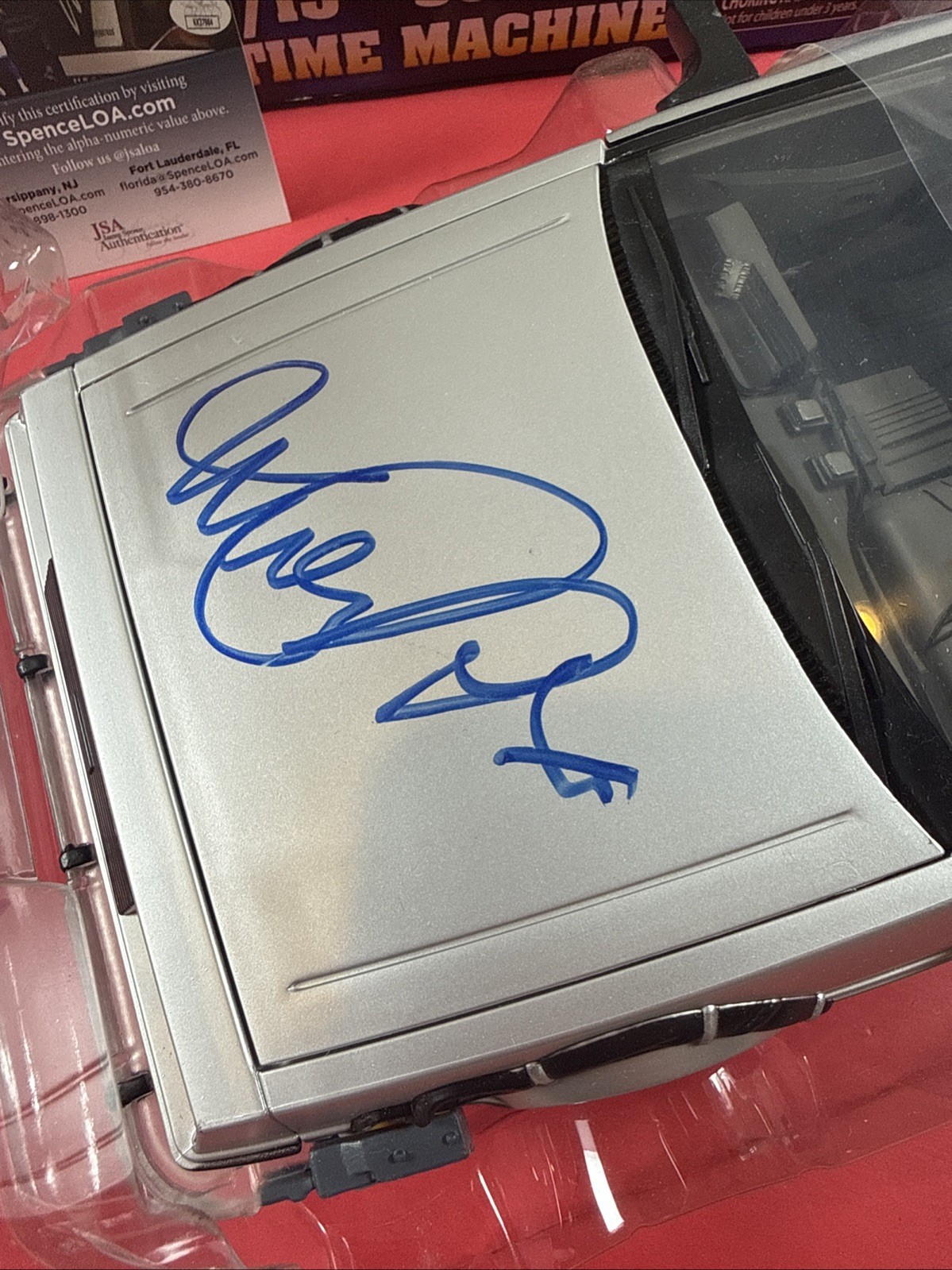 Micheal J Fox Signed Back To The Future 1/15th Scale Delorean JSA Certified