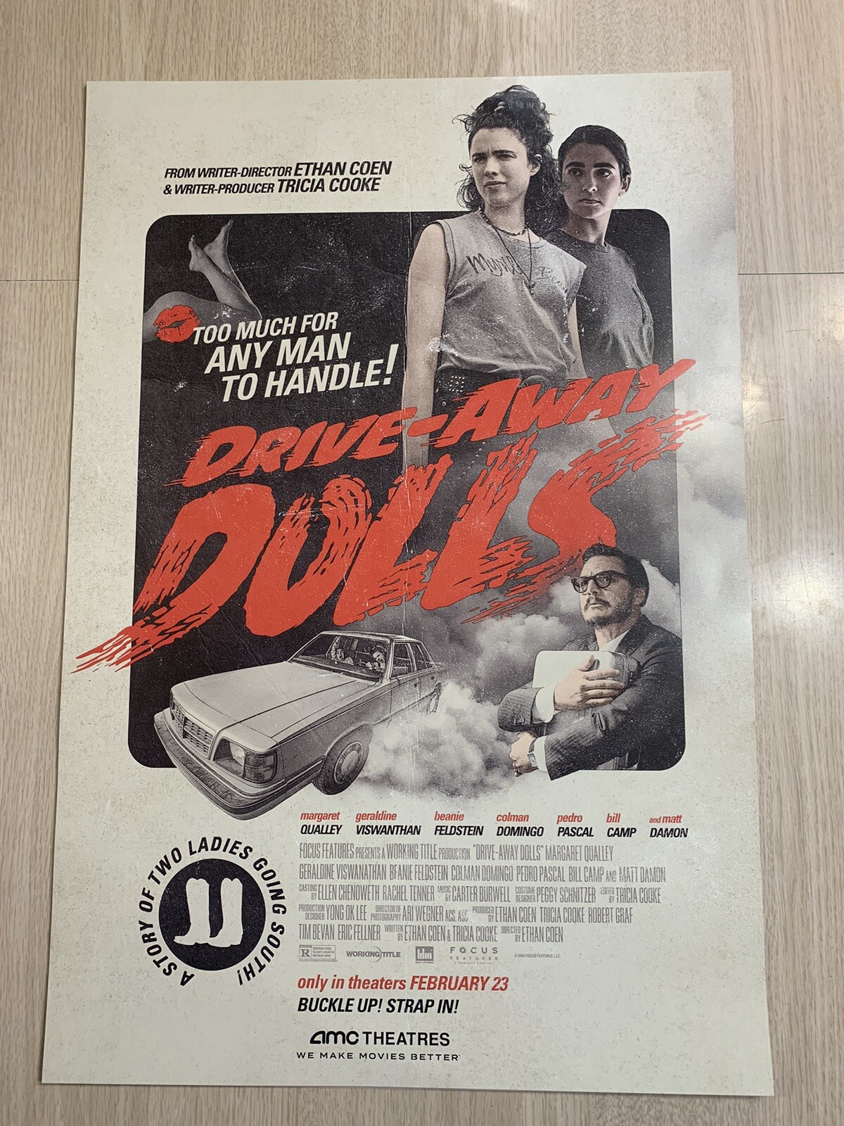 ‘24 DRIVE-AWAY DOLLS AMC EXCLUSIVE LIMITED MOVIE POSTER STRONG NEW GLOSSY 22×15