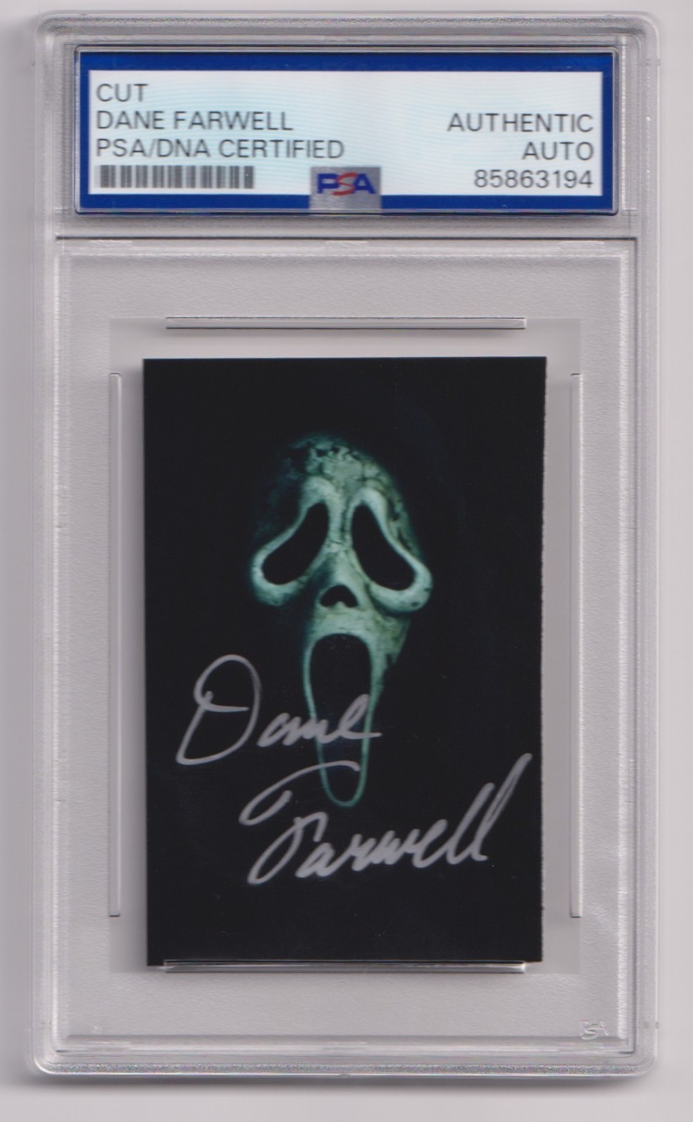 DANE FARWELL Signed AUTO “Ghostface” SCREAM Movie 2×3 Photo PSA DNA COA