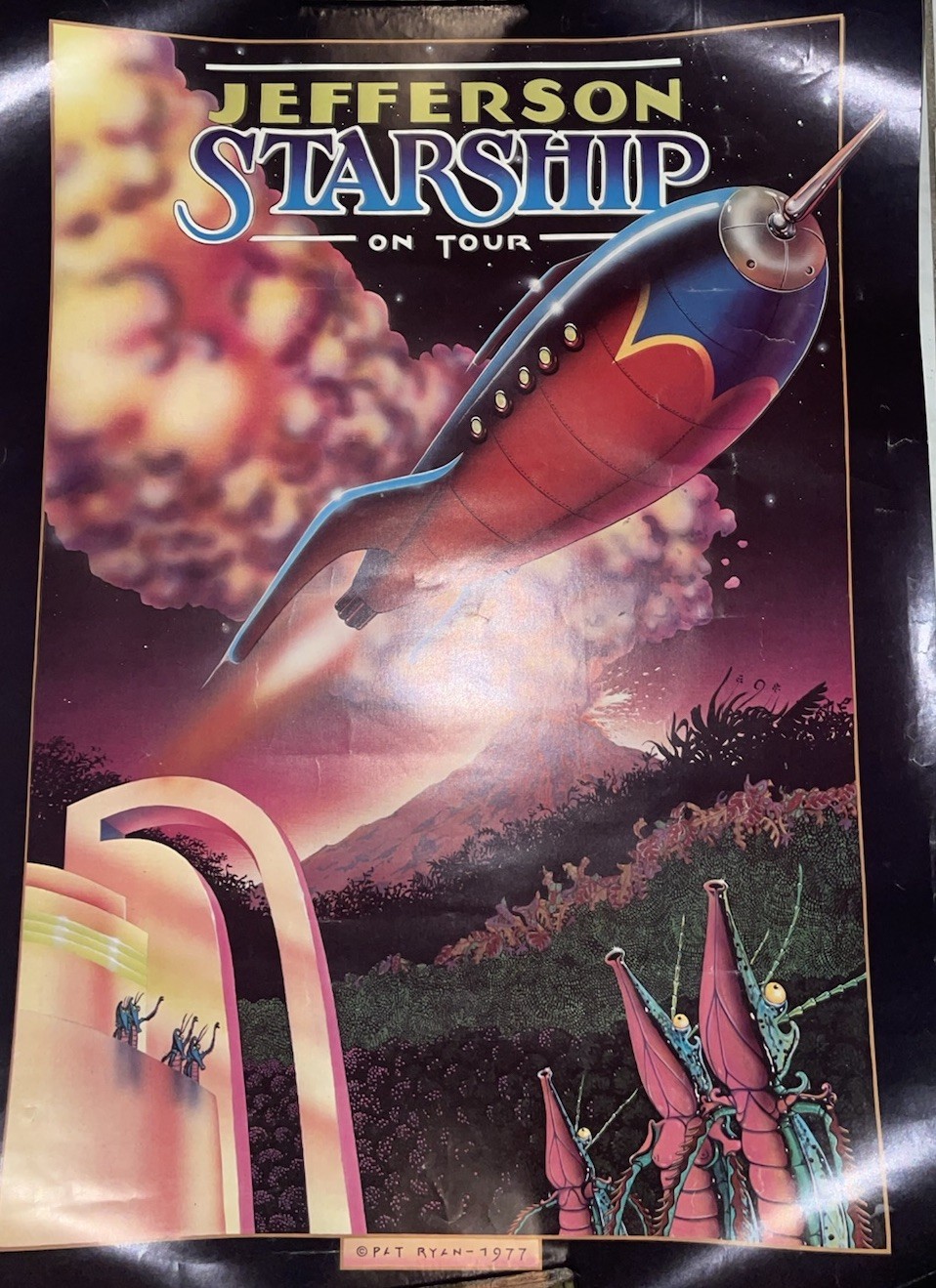 Vintage 1977 Pat Ryan Jefferson Starship Poster – 28×20