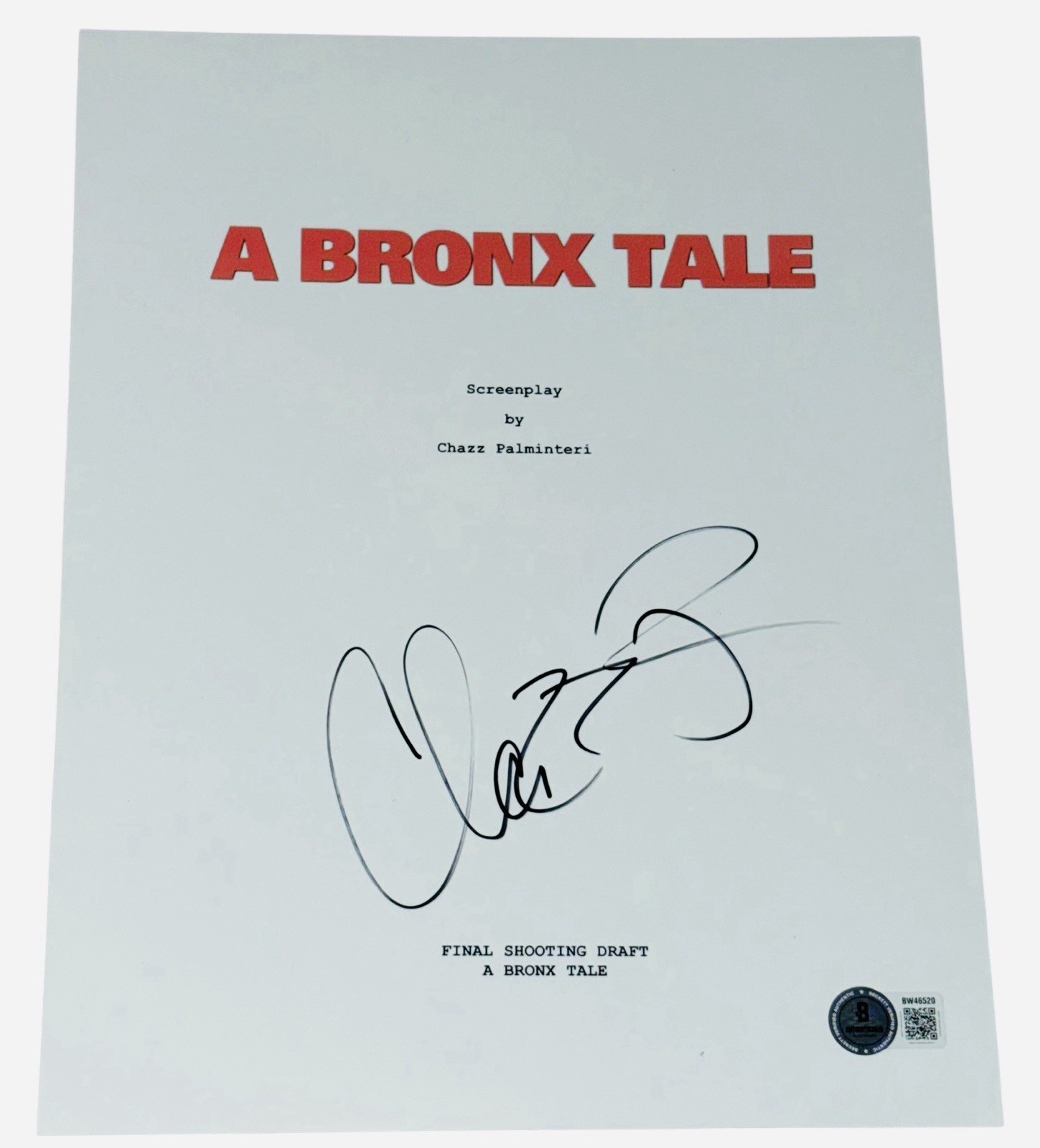Chazz Palminteri Signed Autograph A Bronx Tale Movie Script Screenplay Beckett
