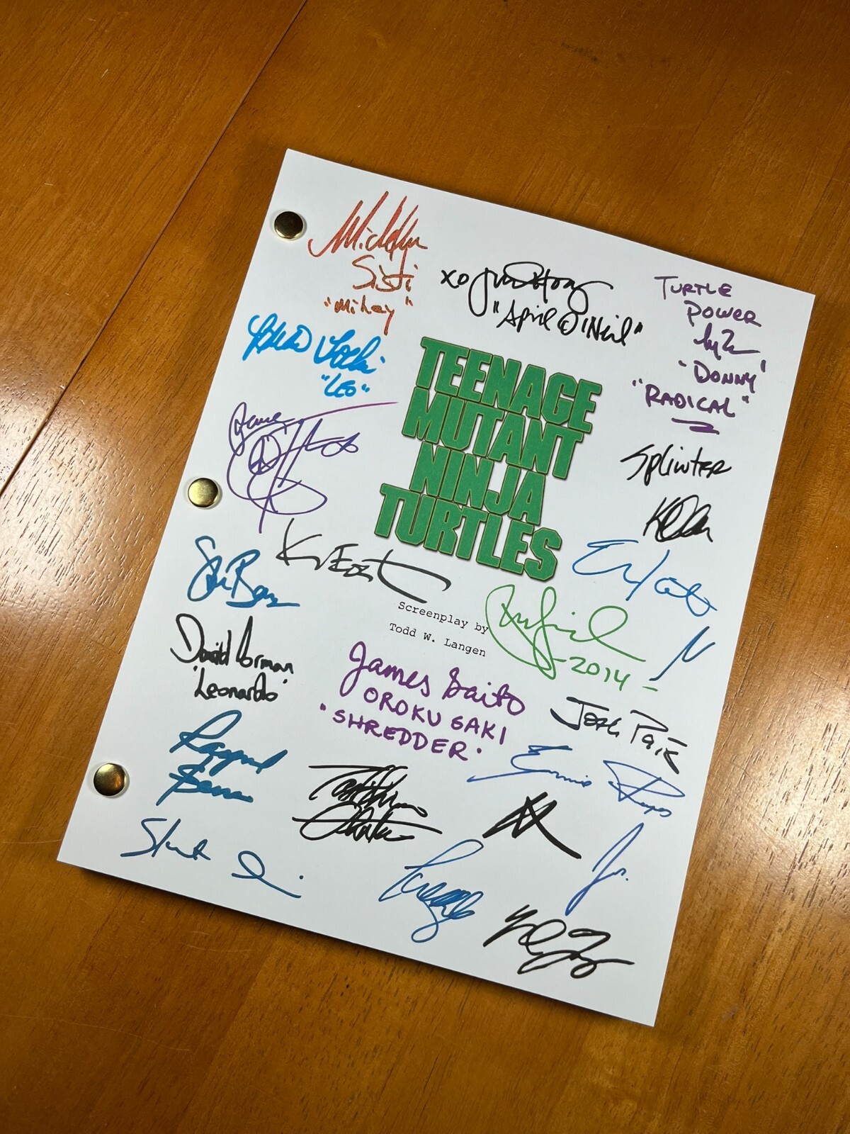 Teenage Mutant Ninja Turtles Trilogy Scripts Signed- Autograph Reprints- TMNT