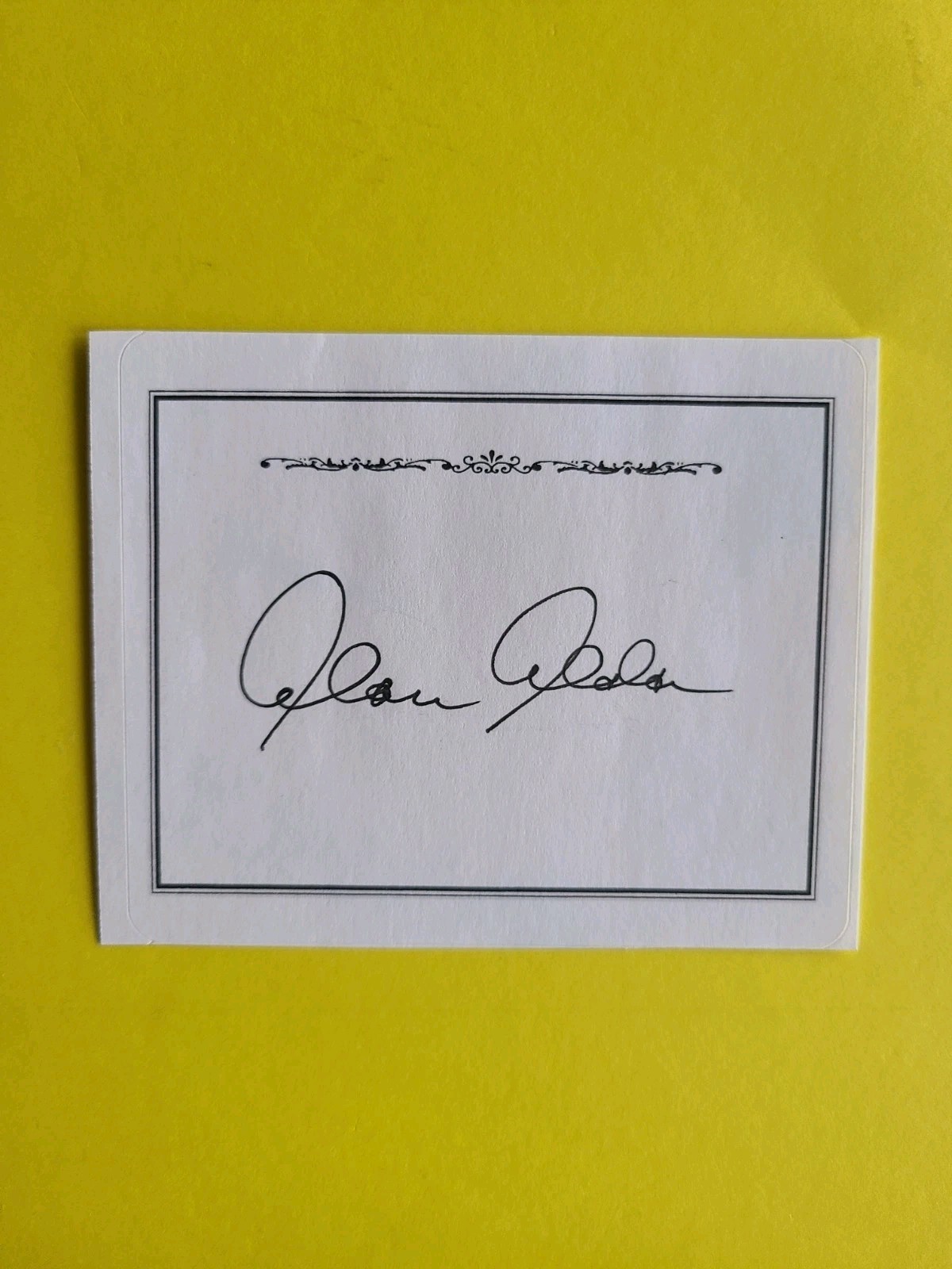 Alan Alda Signed Bookplate, No Inscription.