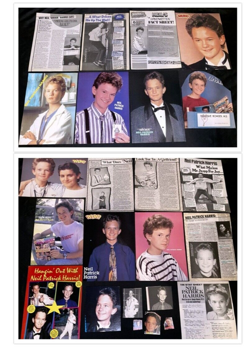 Neil Patrick Harris LOT OF CLIPPINGS PINUPS Articles Doogie Howser 90’s teen