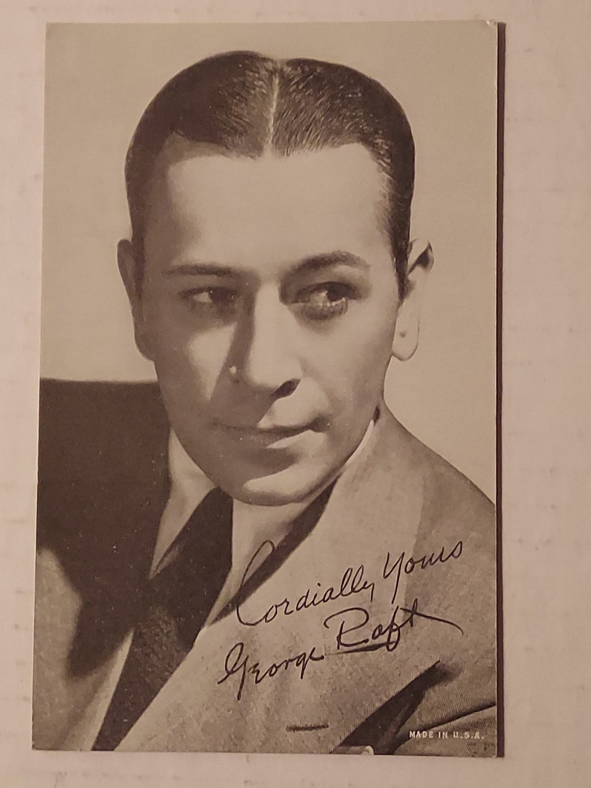 George Raft Movie Star Exhibit Card 3.5 x 5.5 inches