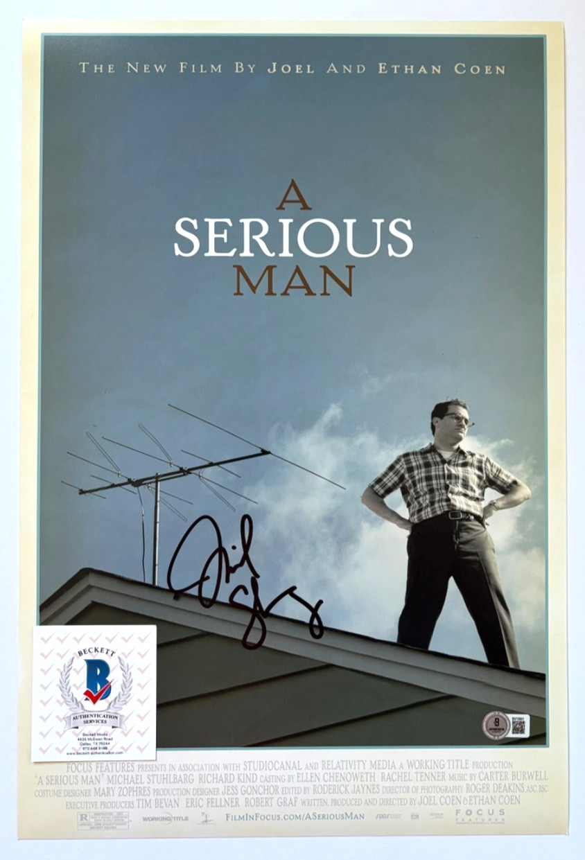 MICHAEL STUHLBARG SIGNED A SERIOUS MAN 12X18 MOVIE POSTER PHOTO ACTOR BAS