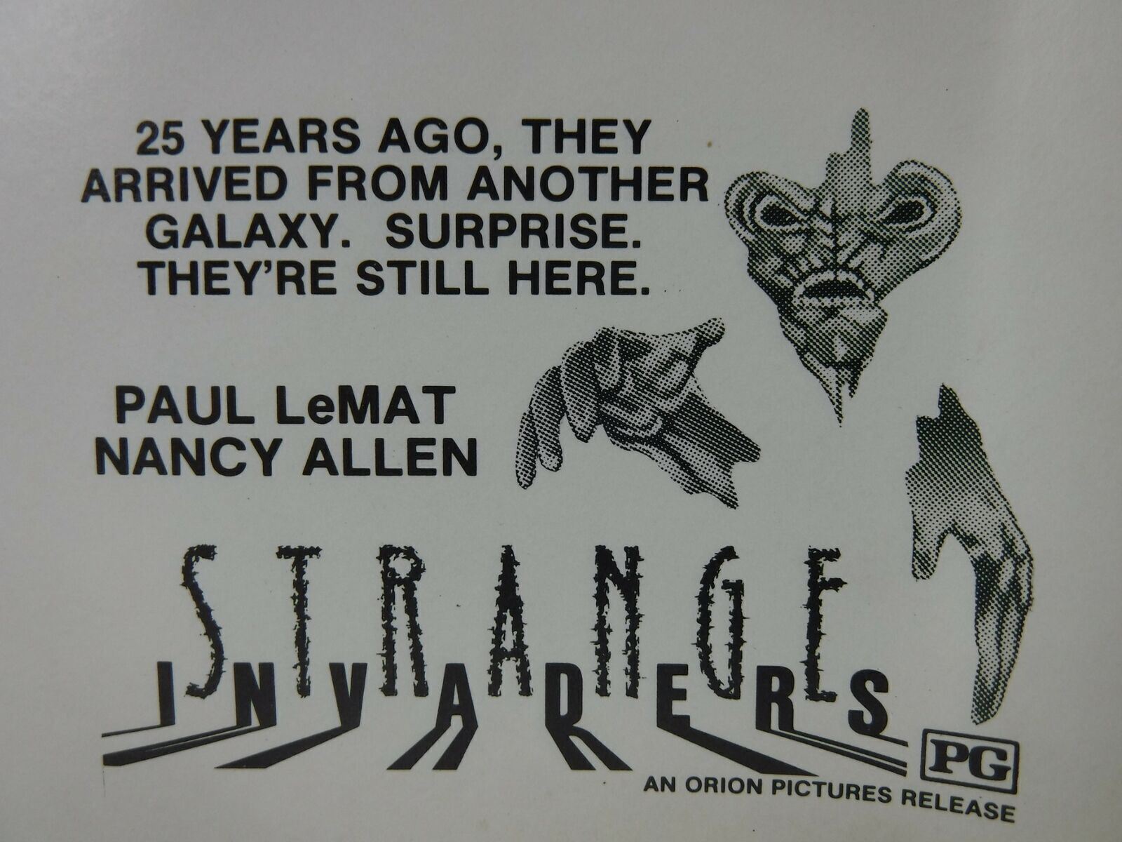 STRANGE INVADERS Movie Mini Ad Sheet VTG Advertising Poster Clip Art Film Sci-Fi