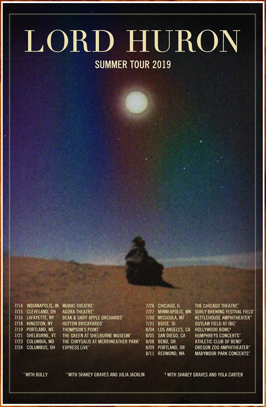 LORD HURON Summer Tour 2019 Ltd Ed New RARE Poster +BONUS Indie Alt Rock Poster!