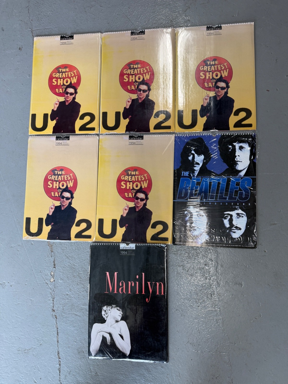U2 Bono, The Beetles, Marilyn Monroe Vintage Original (Unused/SEALED) 1994
