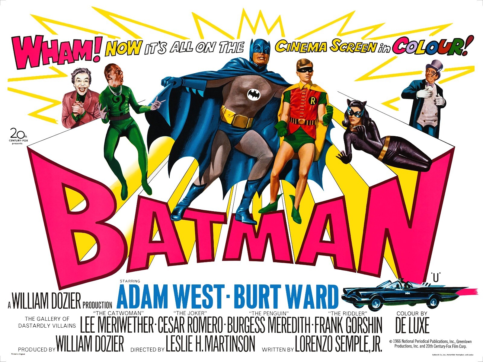 “BATMAN” (1966) rare British quad 30″x40″ movie poster based on the TV show!