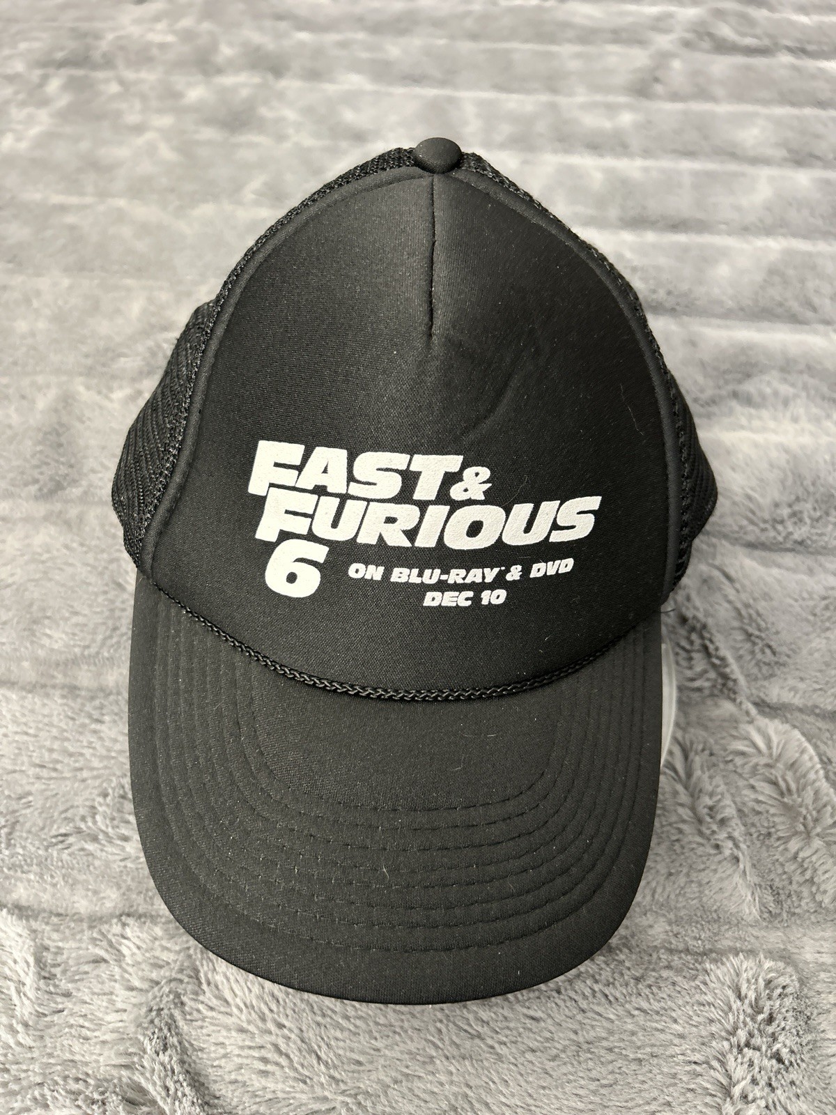 Fast & Furious 6 Movie Blu Ray DVD Dec 10 Black Snapback Trucker Hat Cap