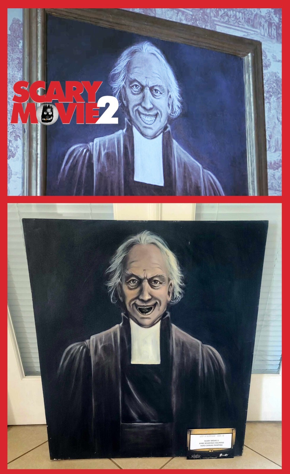 SCARY MOVIE 2: Kane Residence Haunted HERO canvas painting w/COA, See VIDEO LQQK