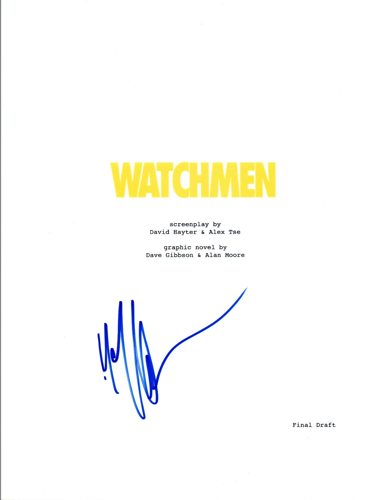 Malin Akerman Signed Autographed WATCHMEN Full Movie Script COA VD