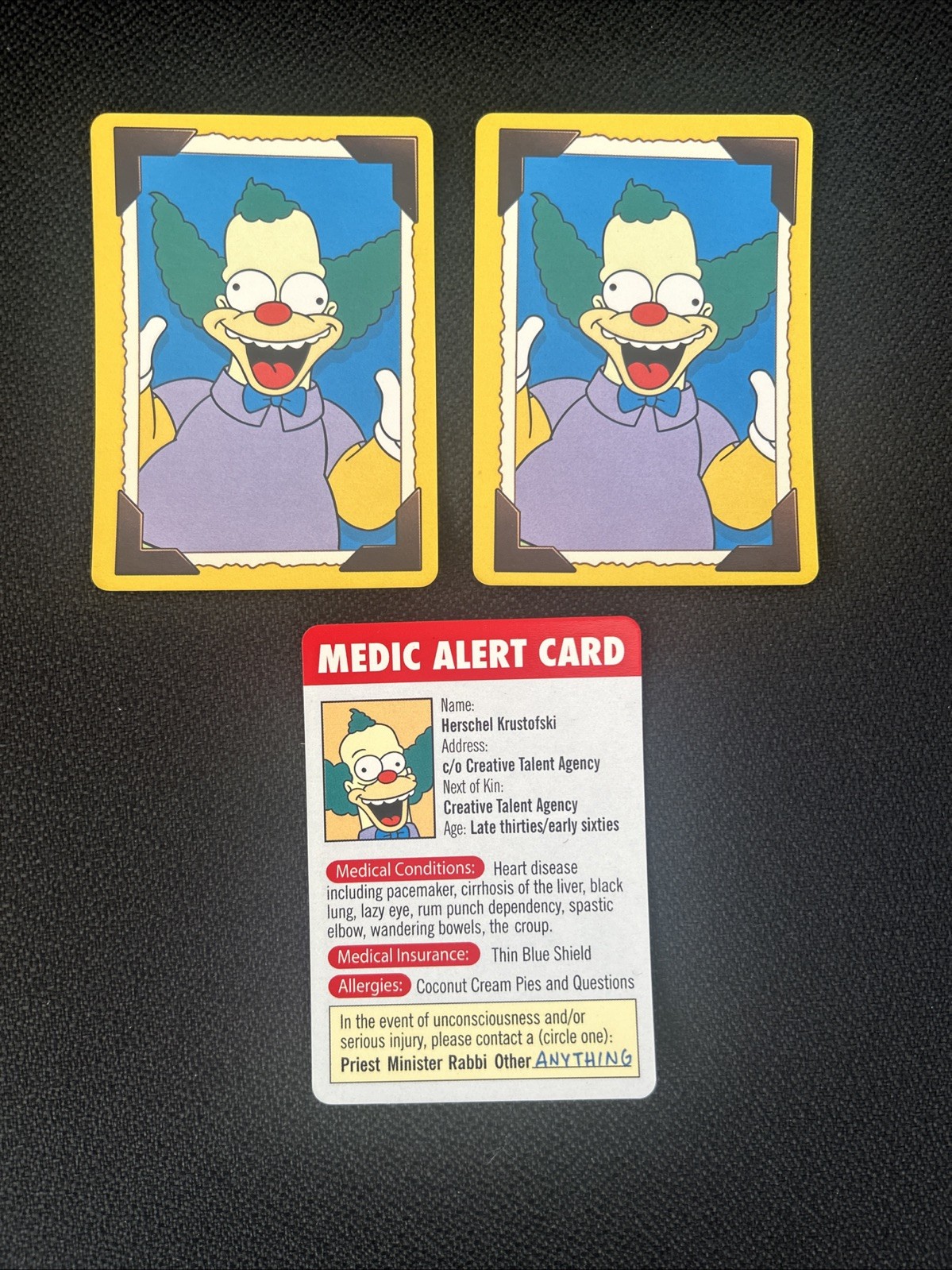 The Simpsons Group Photo Game Krusty The Clown Cards