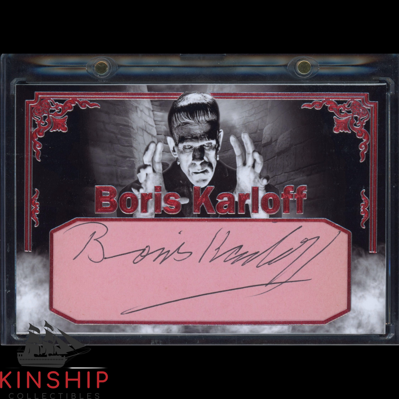 Boris Karloff signed Cut Custom Card JSA LOA Frankenstein Auto Actor Z2060