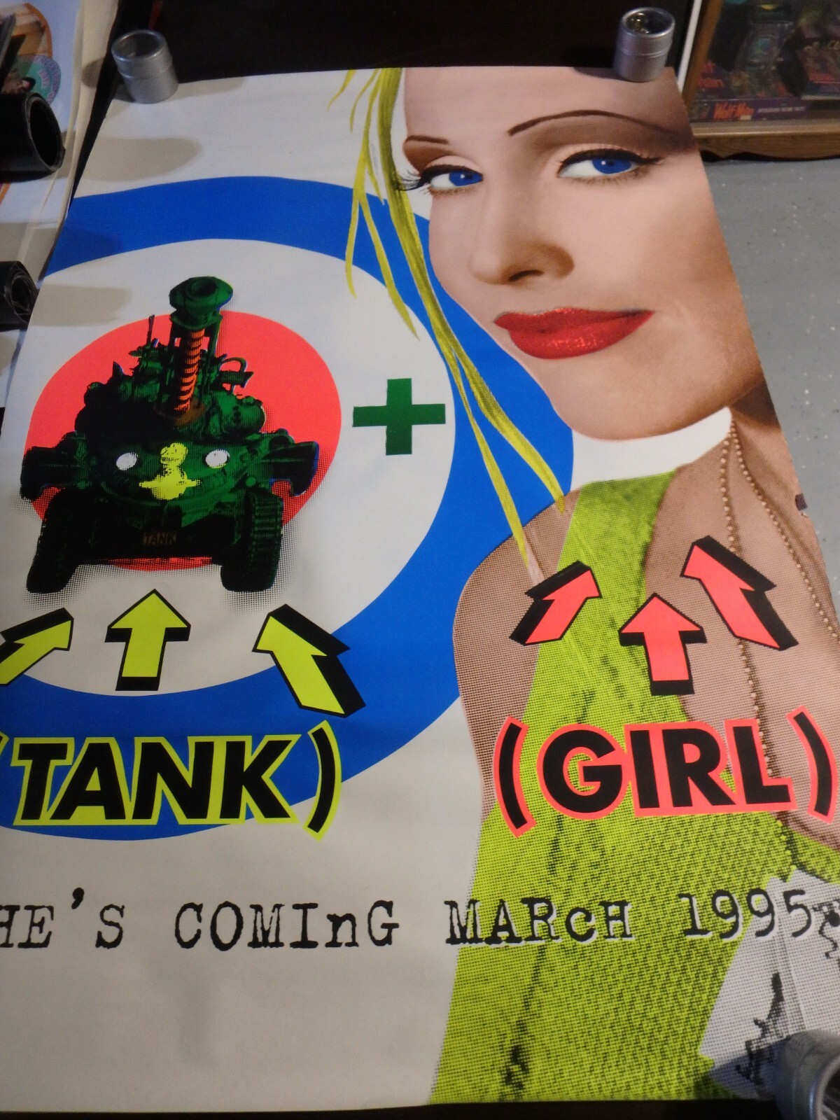 “TANK GIRL” LORI PETTY ORIGINAL 1995 ROLLED ONE SHEET POSTER !