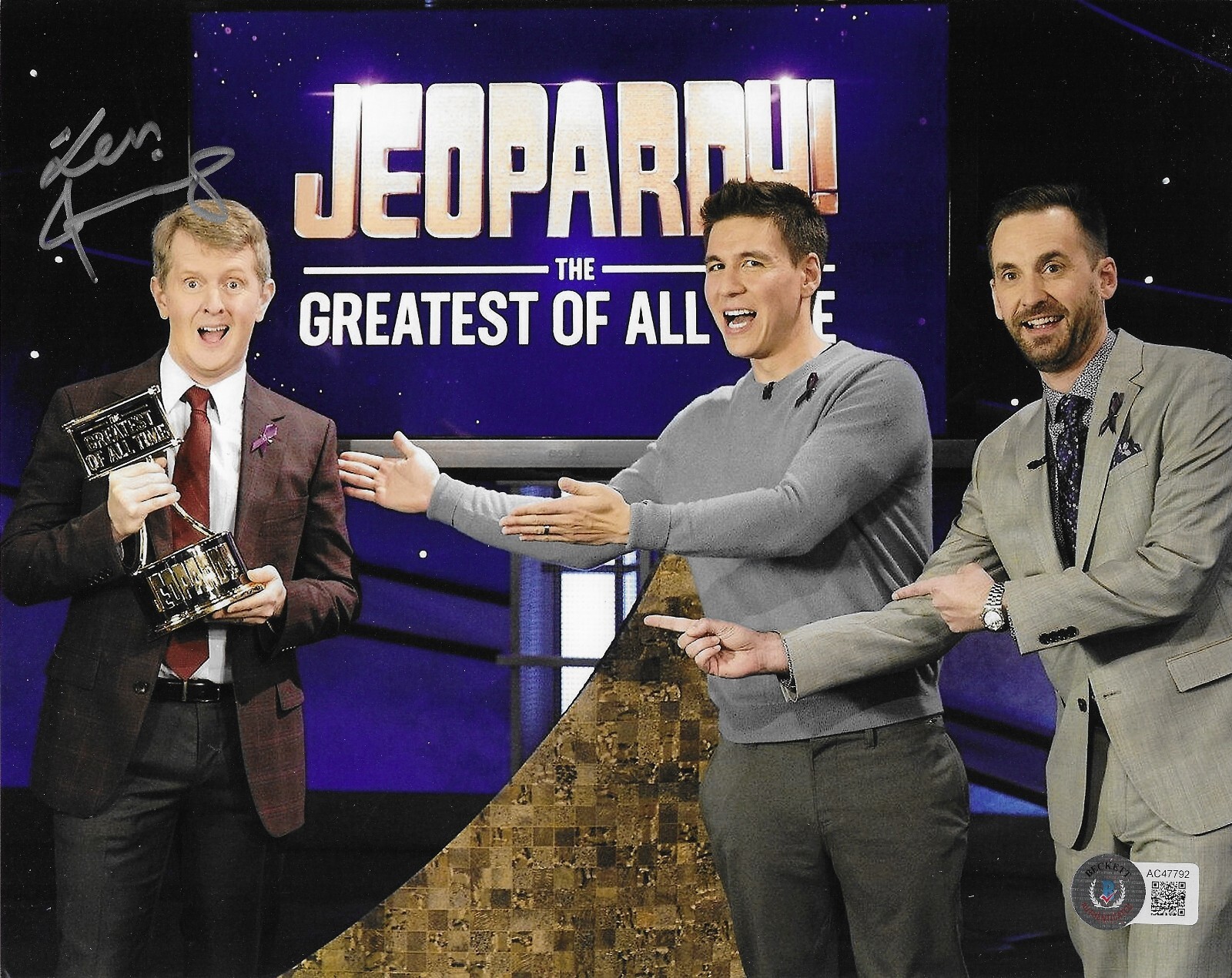 Ken Jennings Signed 8×10 Photo Autographed BAS Jeopardy GOAT G.O.A.T. TOC 92