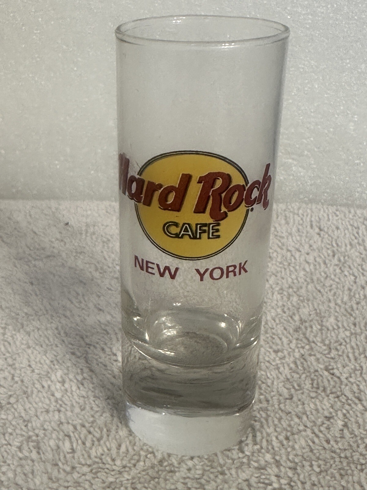 Hard Rock Cafe New York Tall Shot Glass Shooter 4 1/4″ Tall