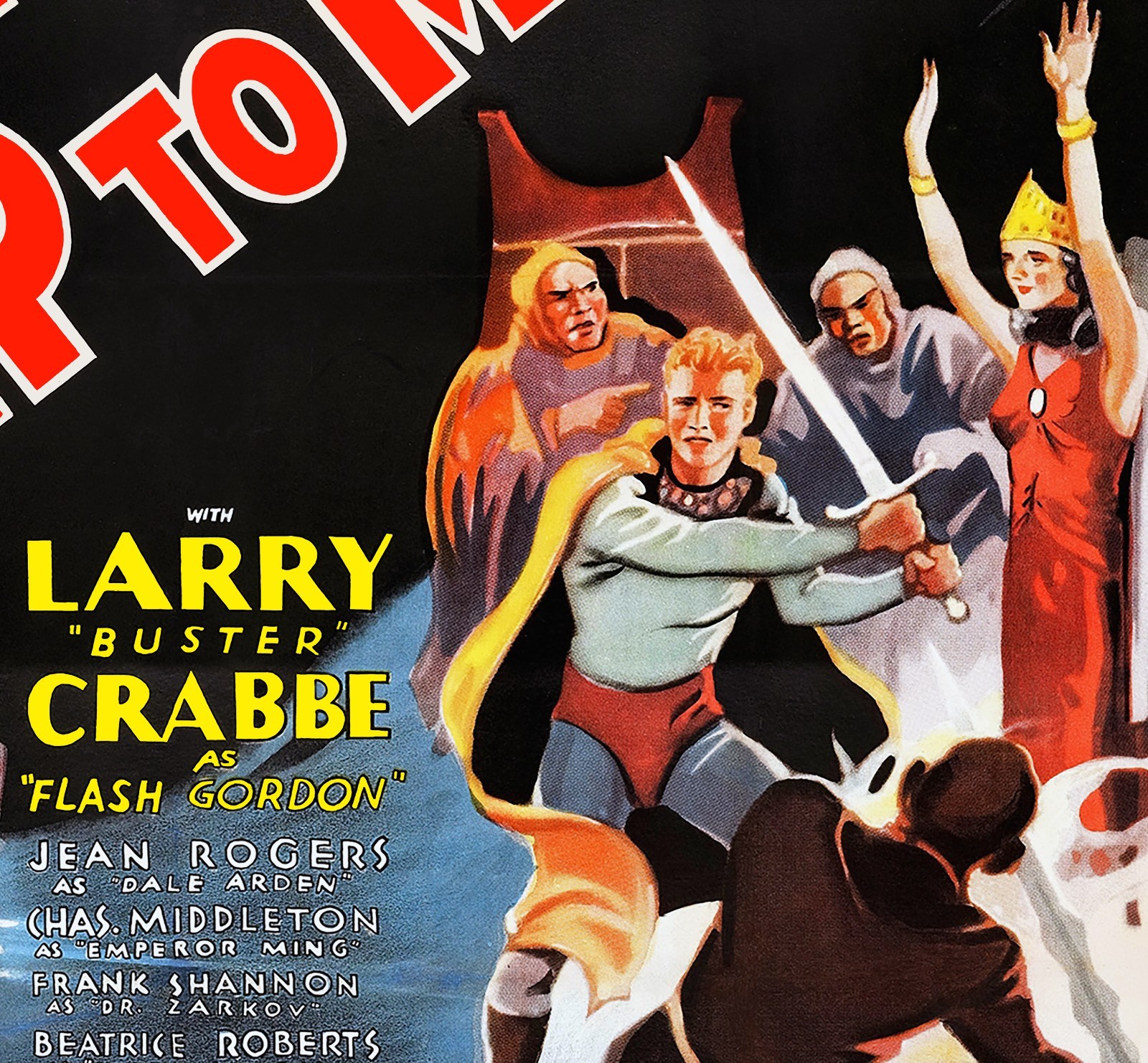 FLASH GORDON’S TRIP TO MARS (1938) – 41″x79″ huge restored RARE movie poster!!