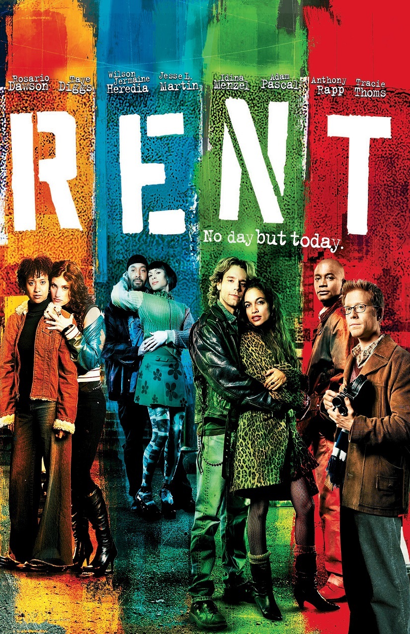 Rent movie poster (c) Idina MenzelL poster, Taye Diggs poster, Rosario Dawson