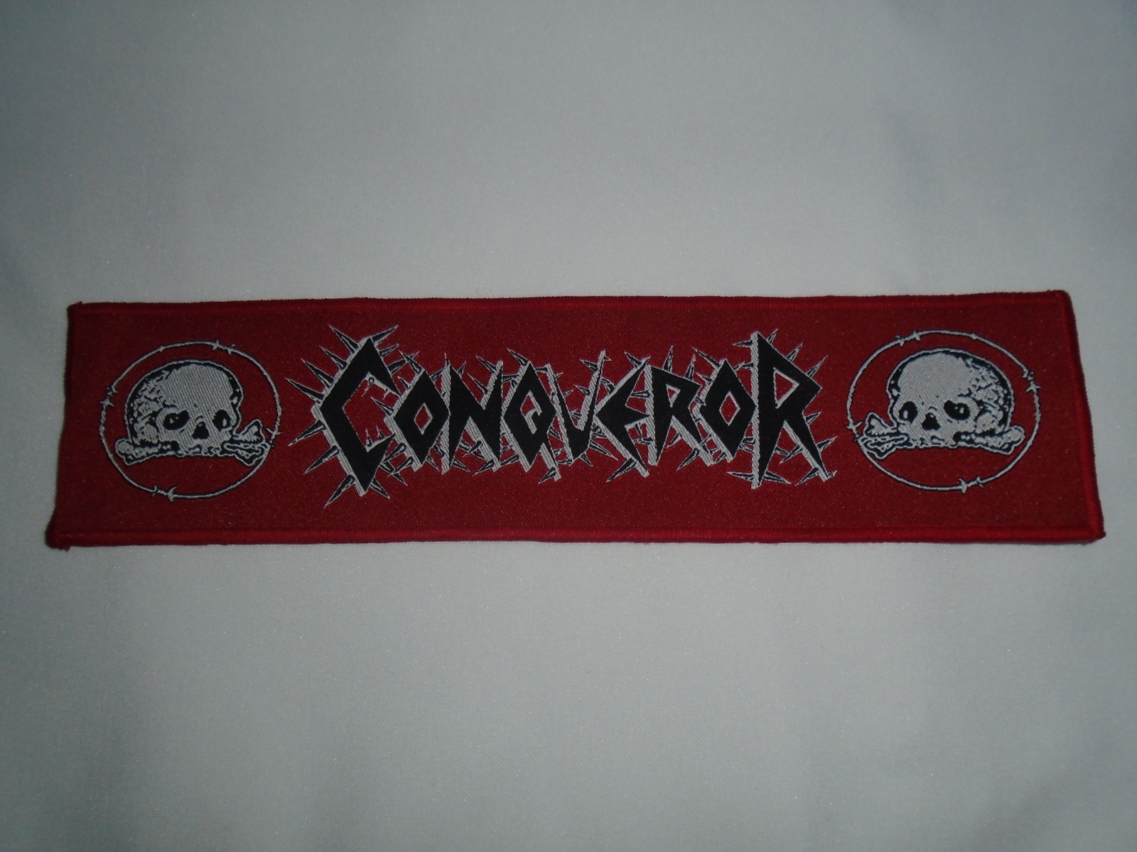 CONQUEROR BLACK/DEATH METAL WOVEN PATCH