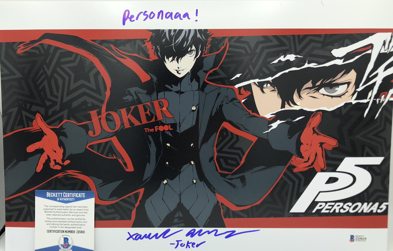 XANDER MOBUS SIGNED 11×17 PHOTO JOKER PERSONA 5 REN AMAMIYA N2 BECKETT BAS COA