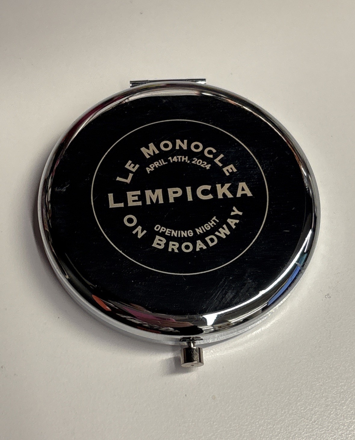 LEMPICKA Broadway OPENING NIGHT GIFT Engraved Hand Mirror! LE MONOCLE! Very Rare
