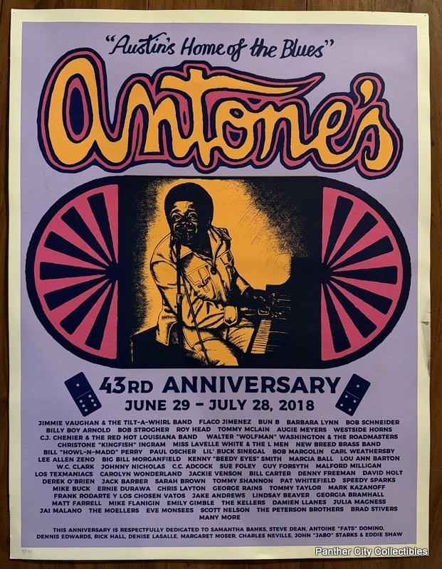 x/130 Artist Signed Original 2018 Poster Antone’s Austin Texas 43rd Anniversary
