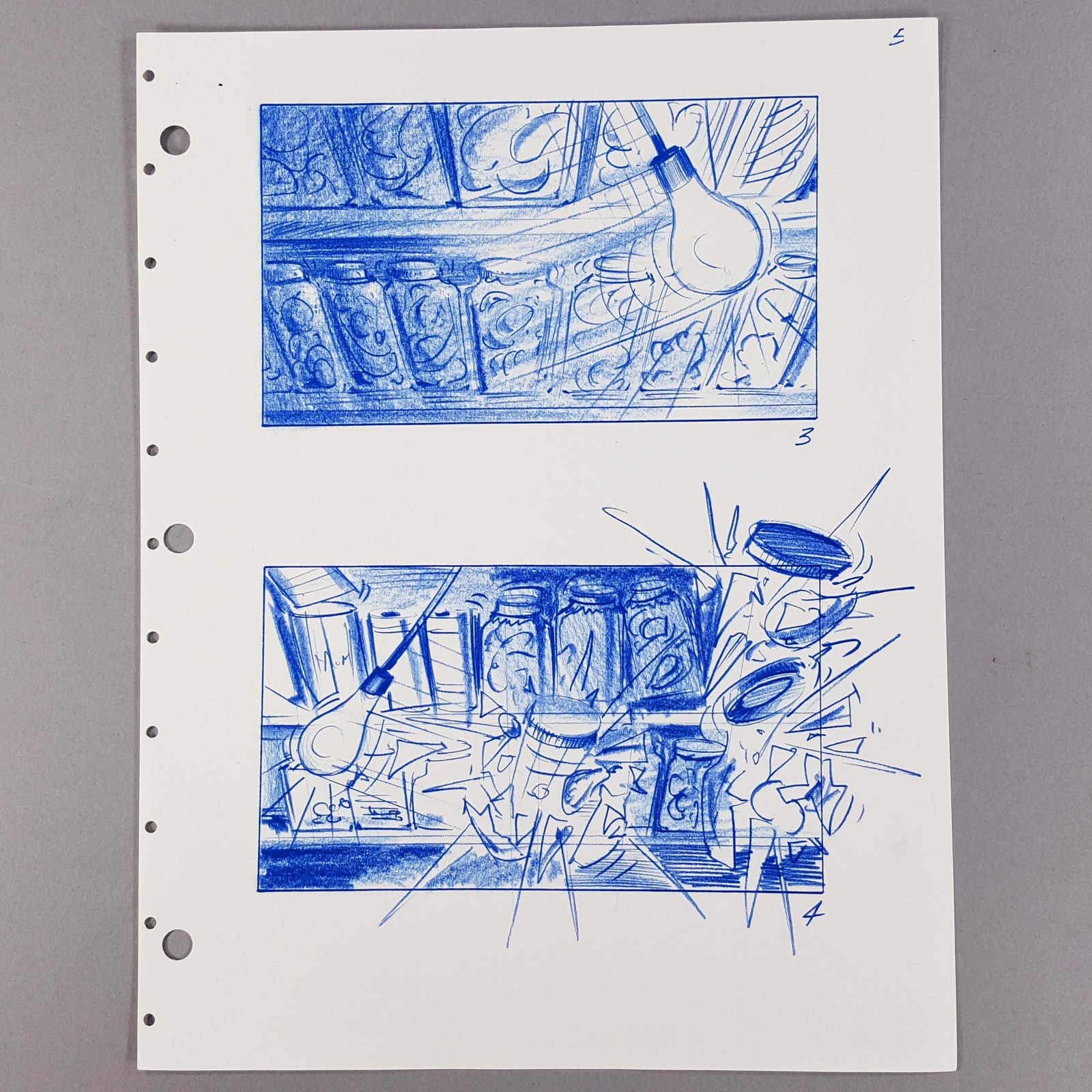 Twister Trailer Storyboard Jars Explode Off Shelf Tornado Production Used COA