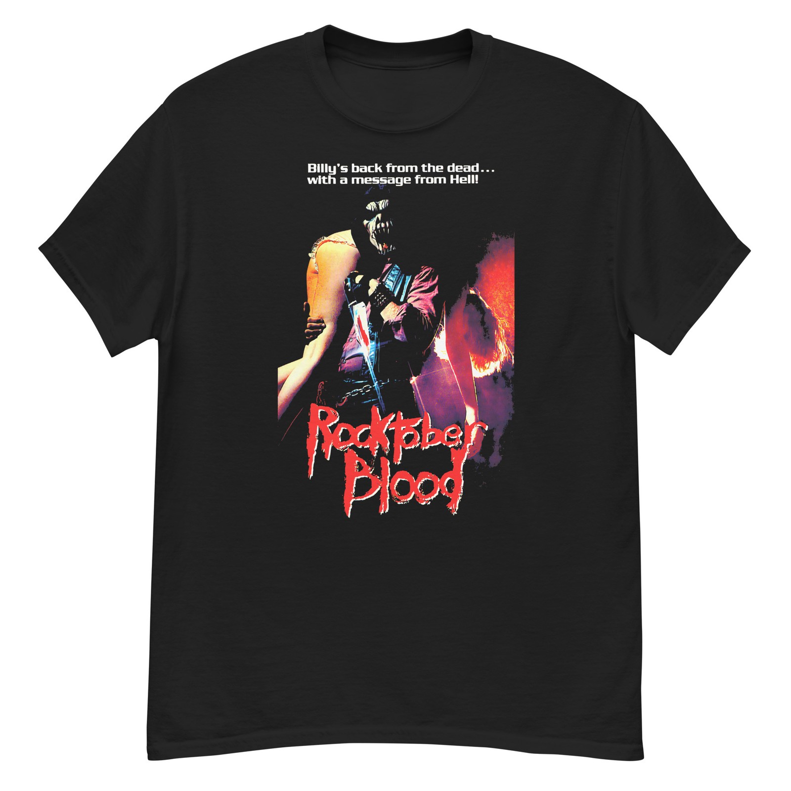 Rocktober Blood cult horror film fan art t-shirt