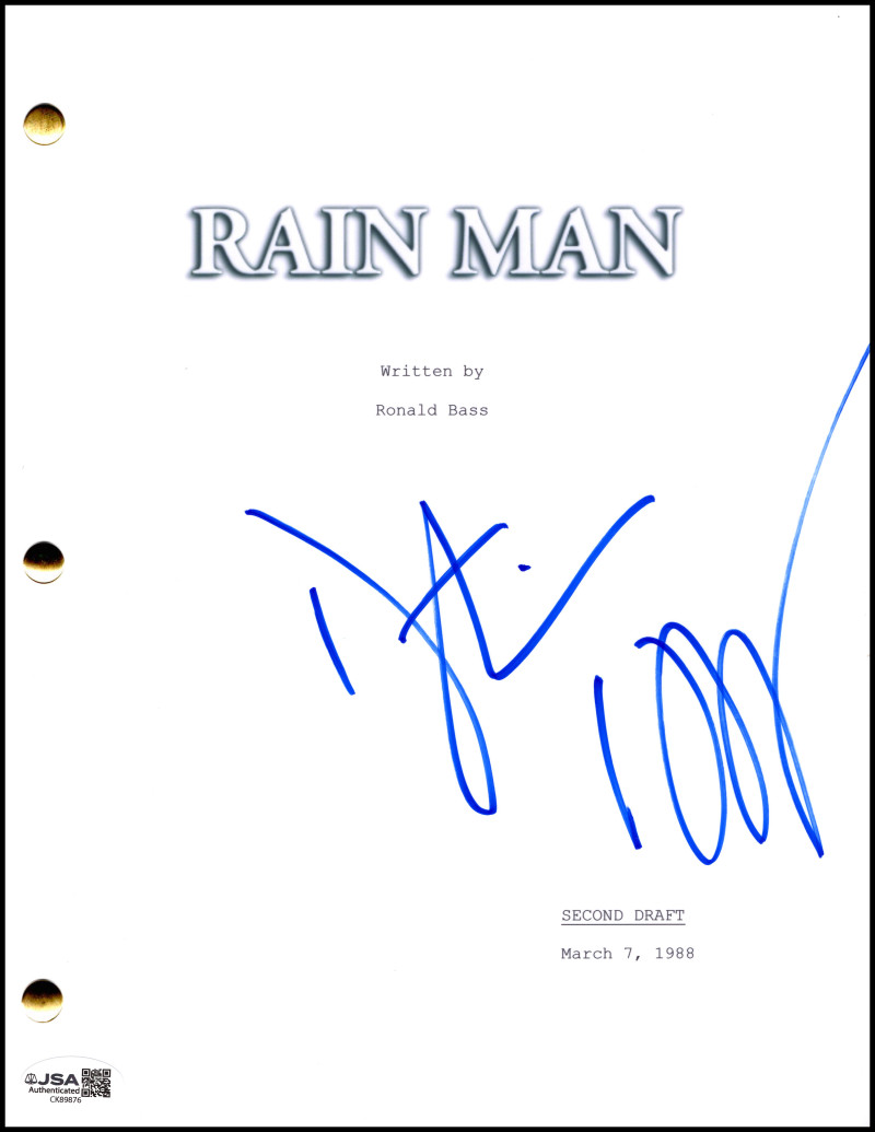 Dustin Hoffman Signed Autograph Rain Man Full Movie Script Screenplay w/ JSA COA