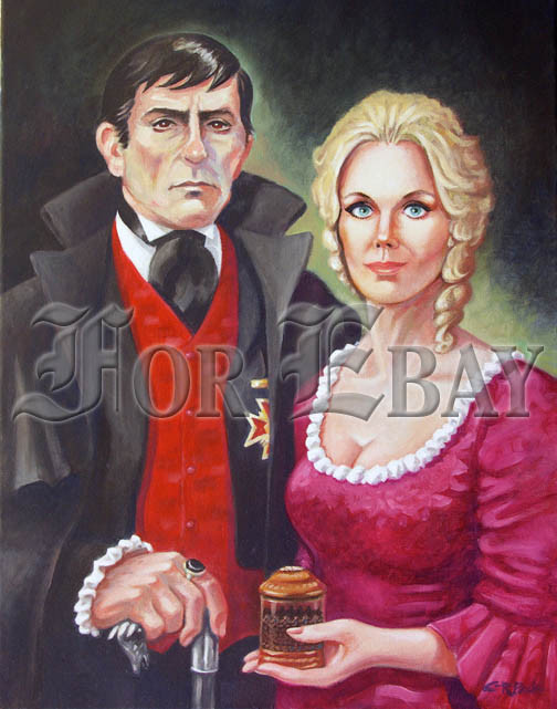 BARNABAS & ANGELIQUE COLLINS 20×24 PORTRAIT ON CANVAS from DARK SHADOWS