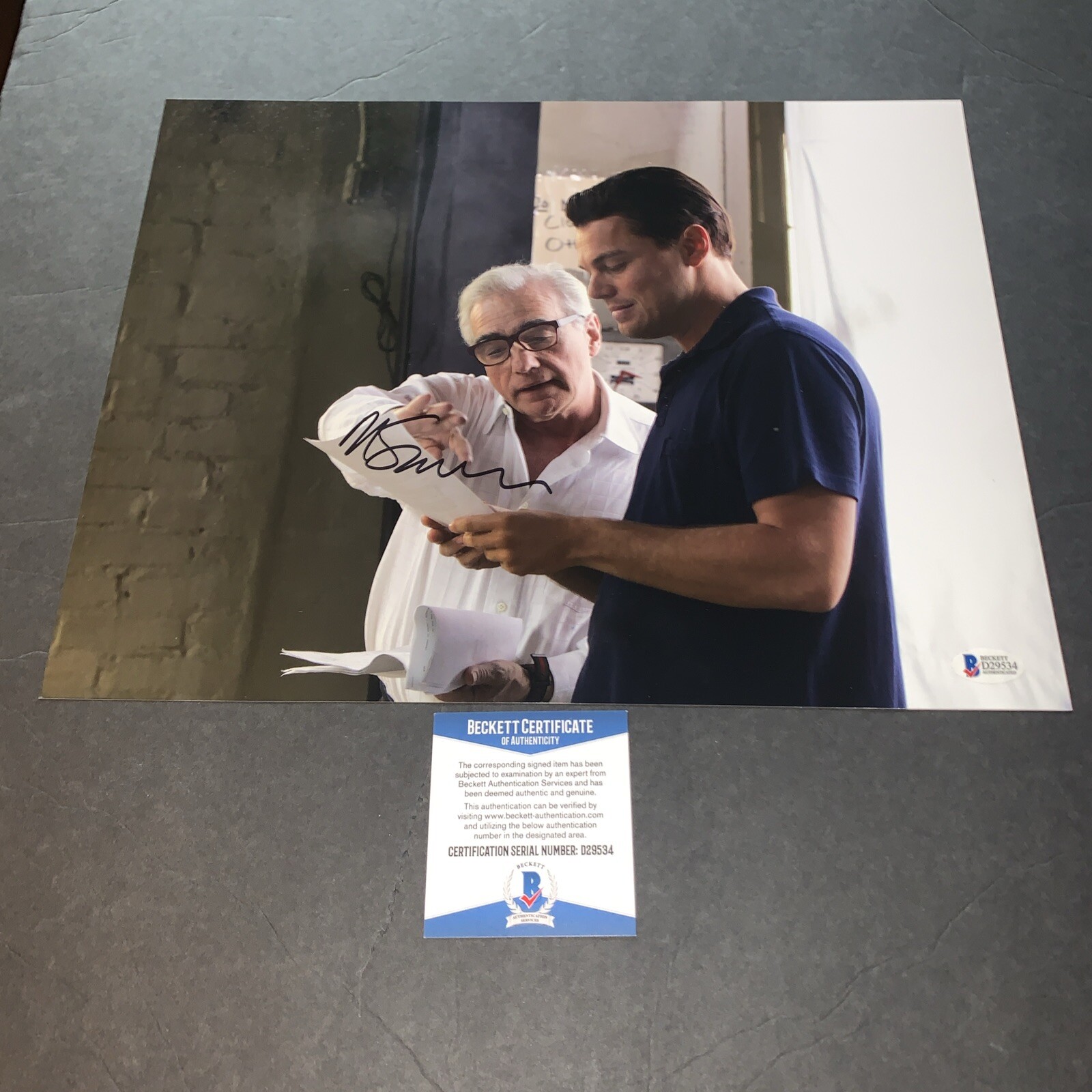 Martin Scorsese Signed Departed DiCaprio Director 11×14 Photo Beckett BAS