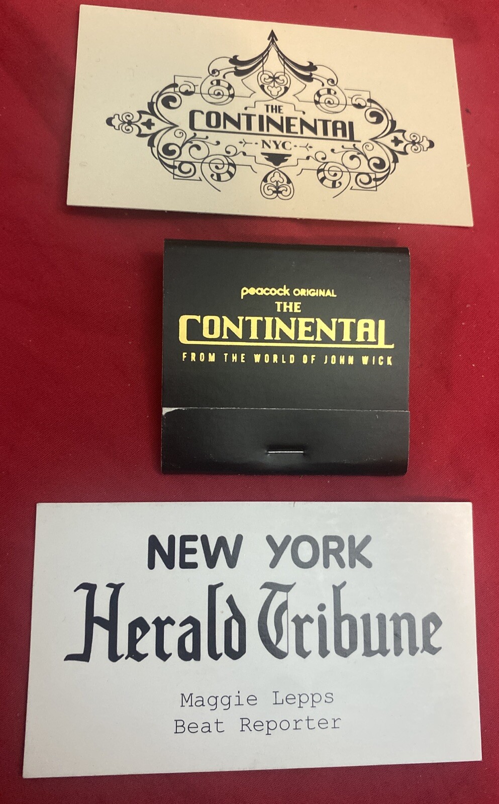 John Wick 4 The Continental Promo Business Cards & Matchbook Peacock NYC