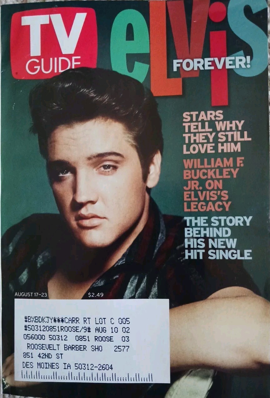 Vintage TV Guide Special Elvis Commemorative Issue Aug. 17-23, 2002.
