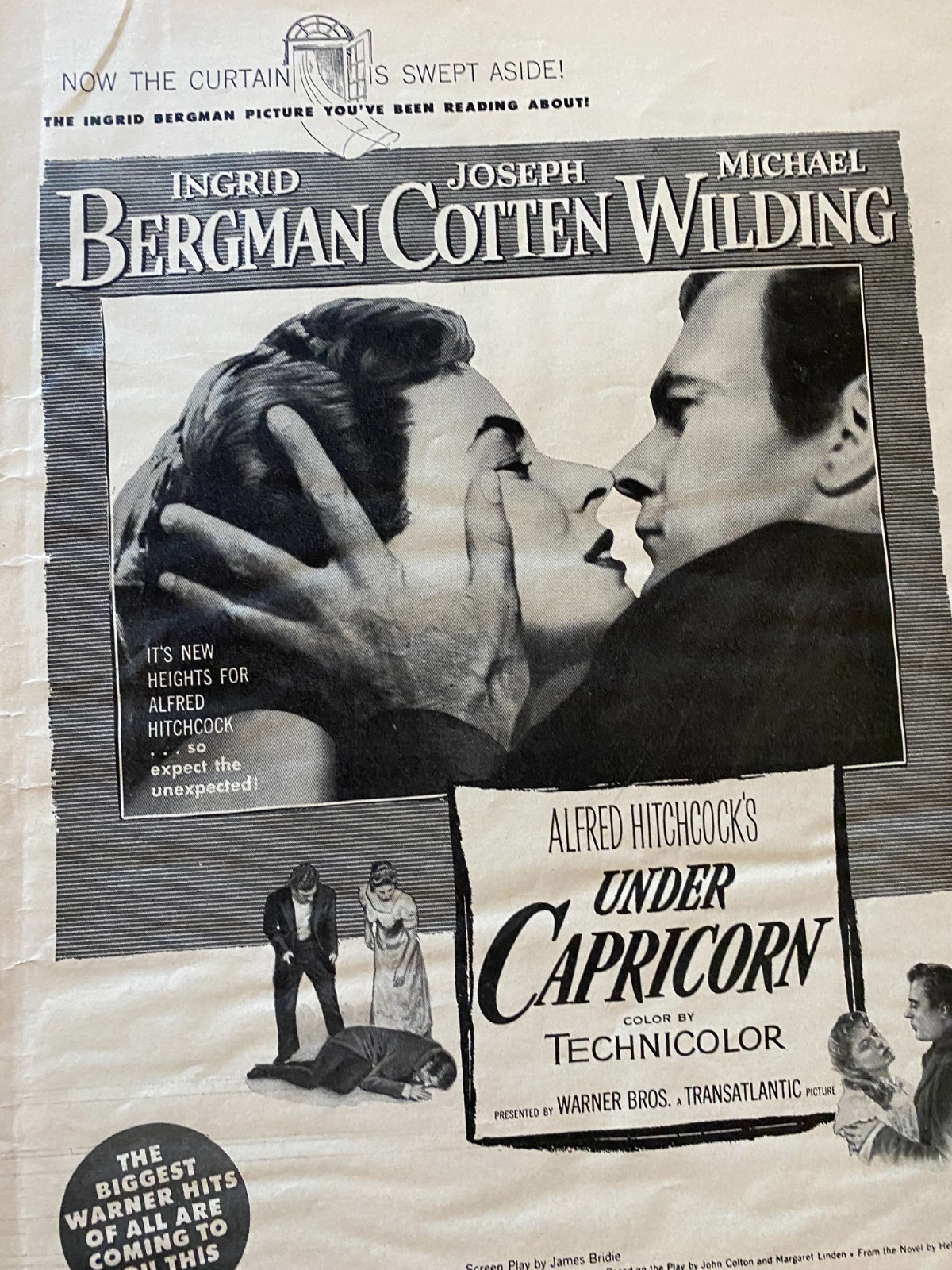 Under Capricorn, Barbara Stanwyck, Full Page Vintage Promotional Ad, aa